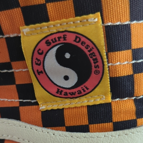 Vans Black,Pink, Orange Checkered High-Top Sneakers T&C Surf Design Hawaii !!! - Picture 2 of 16